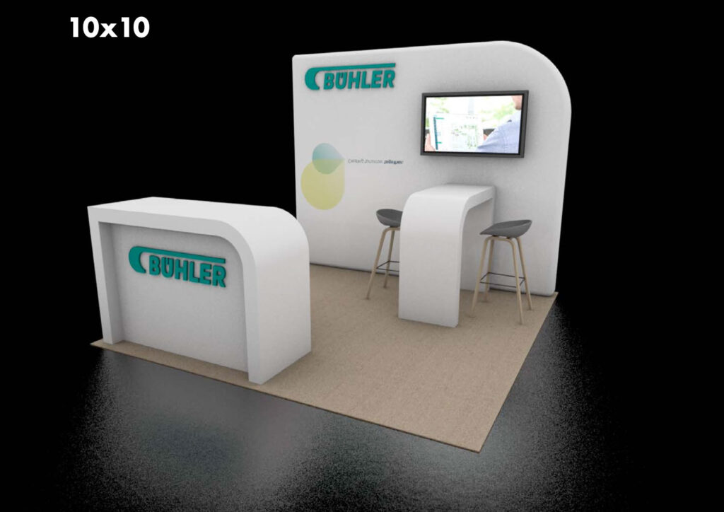 Bühler Portable 10x10 Exhibit Booth Rendering